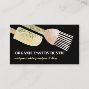Tarjeta De Visita Pastel negro Ilustracion pastelería panadería