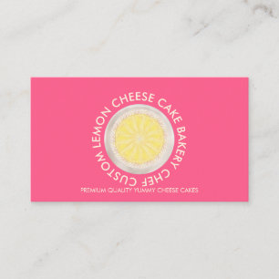 Tarjeta De Visita Pastel Neón Rosa Brillante de Panadería de Cheesec