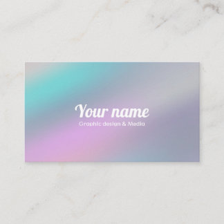 Tarjeta De Visita Pastel olográfico moderno del arco iris del estilo