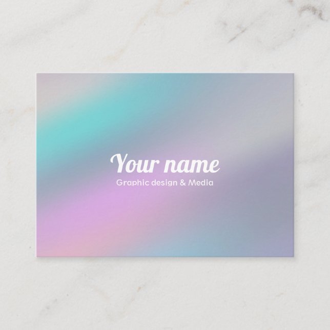 Tarjeta De Visita Pastel olográfico moderno del arco iris del estilo (Anverso)