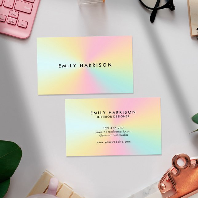 Tarjeta De Visita Pastel Ombre de color moderno (Subido por el creador)