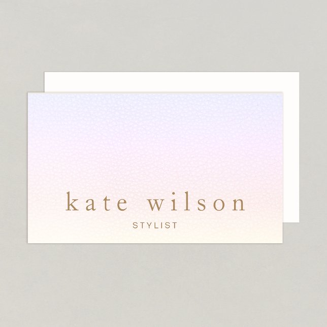 Tarjeta De Visita Pastel Ombre Rainbow Leather Profesional (Subido por el creador)