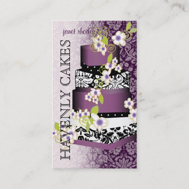 Tarjeta De Visita Pastel/Panadería/Pastelería de PixDezines (Anverso)