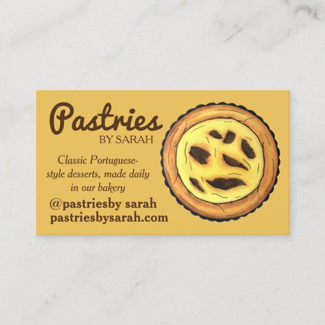 Tarjeta De Visita Pastel Pastéis de Nata (Anverso)