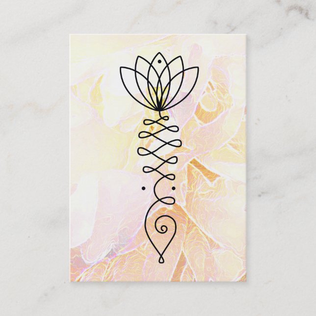 Tarjeta De Visita *~* Pastel Peony Healer Masaje Reiki Yoga Lotus (Anverso)