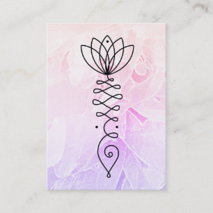 Tarjeta De Visita *~* Pastel Peony Yoga Massage Reiki Lotus Healer