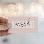 Tarjeta De Visita Pastel Pink Hello Y You Name Moderno<br><div class="desc">Pastel Pink Hello Y You Name Moderno</div>