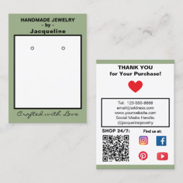 Tarjeta De Visita Pastel Pink Jewelry Earrings Social QR Codes