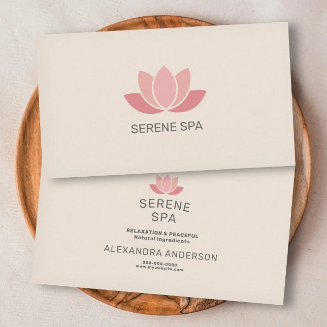 Tarjeta De Visita Pastel Pink Lotus Flower - Spa Salon (Pastel Pink Lotus Flower - Spa Salon Business Card)