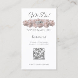 Tarjeta De Visita Pastel Pink Peony- We Do-Boda Rings-Registry-