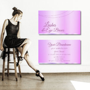 Tarjeta De Visita Pastel Pink Purple Glamoroso Profesional Simple