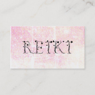 Tarjeta De Visita *~* Pastel REIKI Ivy Typography Grunge Purpurina