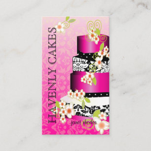 Tarjeta De Visita Pastel rosa + Boda de chocolate/Panadería/Pasteler