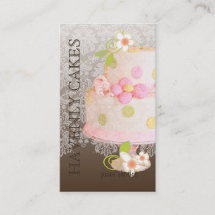 Tarjeta De Visita Pastel rosa + Boda de chocolate/Panadería/Pasteler