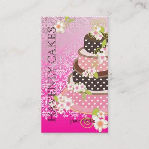 Tarjeta De Visita Pastel rosa + Boda de chocolate/Panadería/Pasteler