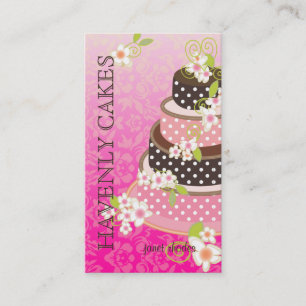 Tarjeta De Visita Pastel rosa + Boda de chocolate/Panadería/Pasteler