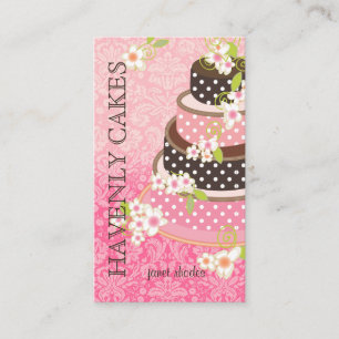 Tarjeta De Visita Pastel Rosa + Chocolate de PixDezines/Pastelería/p