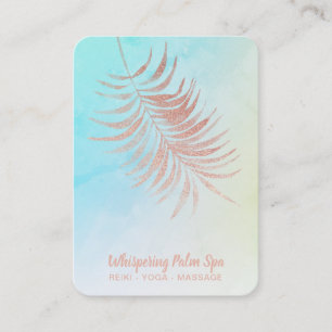 Tarjeta De Visita *~* Pastel Rosa de hojas de oro Ombre Turquesa