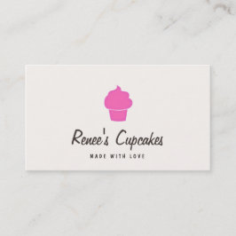 Tarjeta De Visita Pastel rosa lindo Sencillo Pastelería Retro Crema