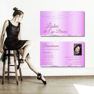 Tarjeta De Visita Pastel rosa morado glamuroso con foto elegante