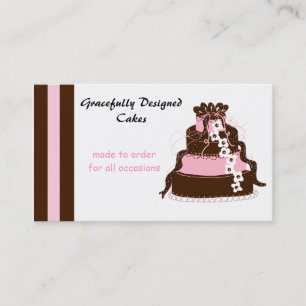 Tarjeta De Visita Pastel rosa y chocolate elegante