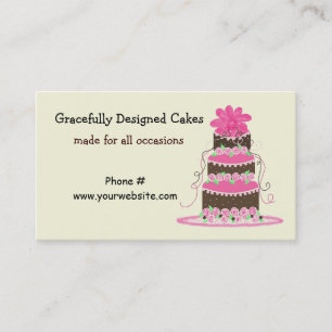 Tarjeta De Visita Pastel rosa y chocolate elegante