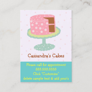 Tarjeta De Visita Pastel rosa y chocolate verde