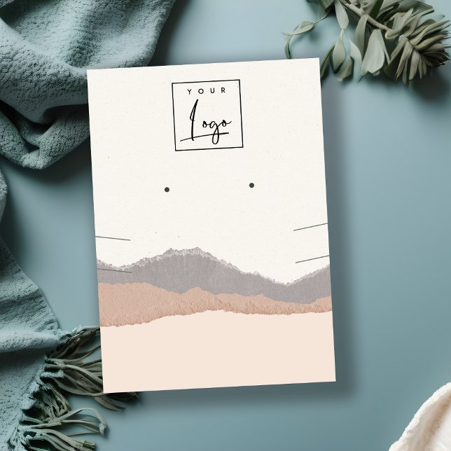 Tarjeta De Visita Pastel Rubor Kraft Mountain Wave Earring Necklace (Subido por el creador)