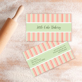 Tarjeta De Visita Pastel Stripes Bakery