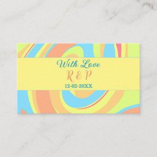 TARJETA DE VISITA PASTEL SWIRL RETRO AÑADIR NOMBRE LETRA FECHA DE LA
