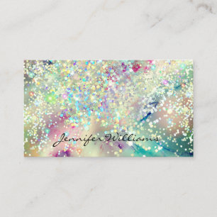 Tarjeta De Visita Pastel Tinta Alcohólica Holográfica Glitter Elegan