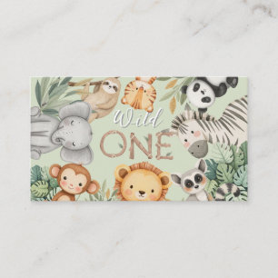 Tarjeta De Visita Pastel Tropical Salvaje Una Selva Animales Safari