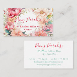 Tarjeta De Visita Pastel Watercolor Flowers Floral Shop