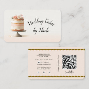 Tarjeta De Visita Pastelería Blush Tier Cake Conexión de Redes Socia