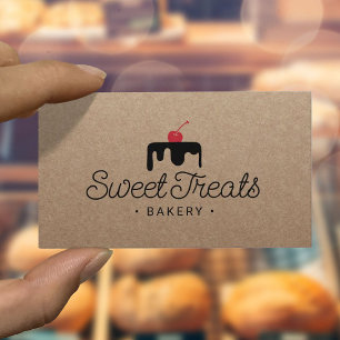 Tarjeta De Visita Pastelería Chef con el logotipo de pastelería Bake