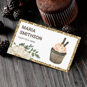 Tarjeta De Visita Pastelería Chef de Cupcake de Chocolate Cafe Mocha