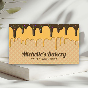 Tarjeta De Visita Pastelería Chef de Repostería con Hielo de Chocola