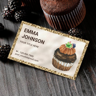 Tarjeta De Visita Pastelería Chef de Repostería Cupcake de Chocolate