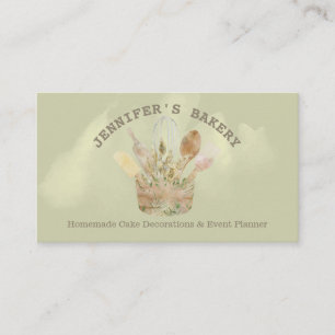 Tarjeta De Visita pastelería chef diseño rústico lindo