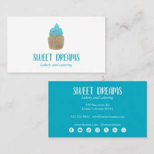 Tarjeta De Visita Pastelería de catering de cupcakes dulces iconos s
