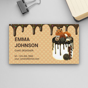 Tarjeta De Visita Pastelería de chef de pastelería de pastel de cump