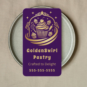 Tarjeta De Visita Pastelería de Chef de Repostería de Cupcake de Luj