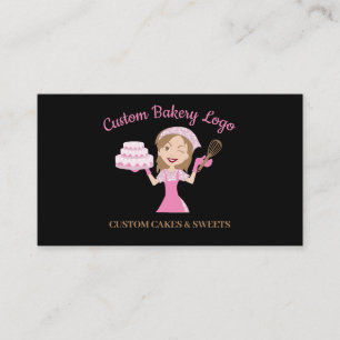 Tarjeta De Visita Pastelería de mujer con cocina morada