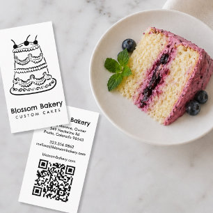 Tarjeta De Visita Pastelería De Pasteles Postres Catering QR Hecho a