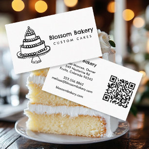 Tarjeta De Visita Pastelería De Pasteles Servicio De Catering QR Per