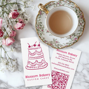 Tarjeta De Visita Pastelería De Pasteles Servicio De Catering QR Per