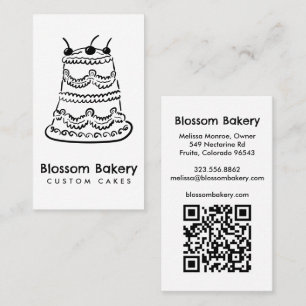 Tarjeta De Visita Pastelería De Pasteles Servicio De Catering QR Per