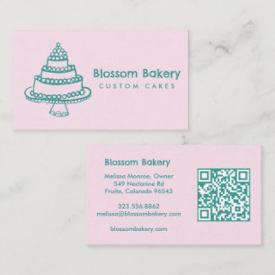 Tarjeta De Visita Pastelería De Pasteles Servicio De Catering QR Per