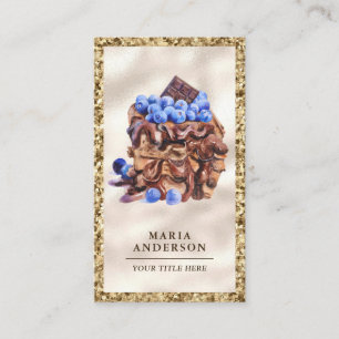 Tarjeta De Visita Pastelería de Torta de Arándanos con Chocolate Got