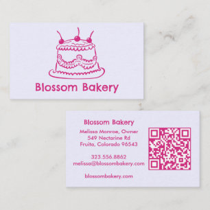 Tarjeta De Visita Pastelería de Torta Postre Catering QR Hecho a man